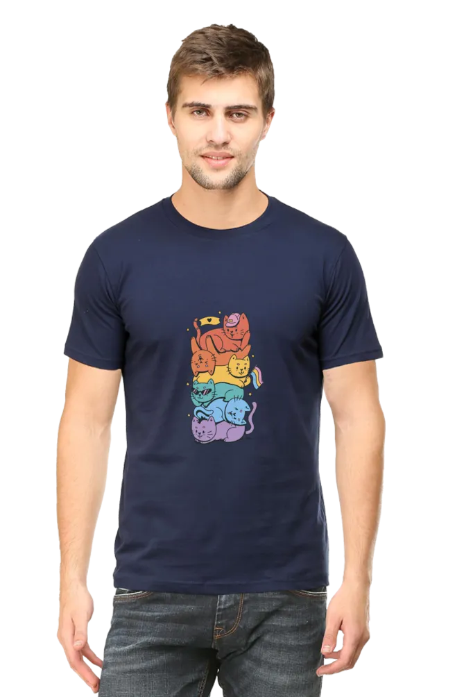 LGBTQ Cats Printed T-shirt for men