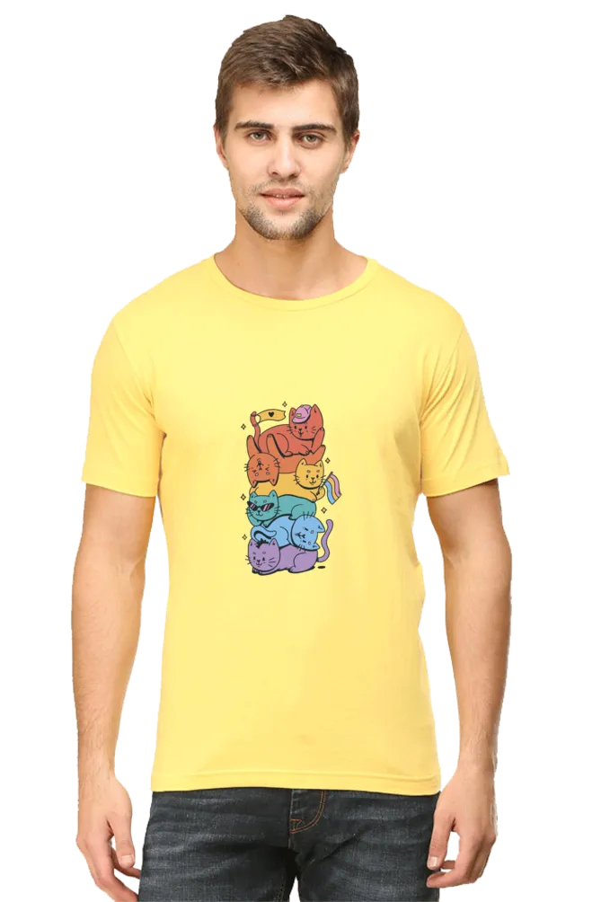 LGBTQ Cats Printed T-shirt for men