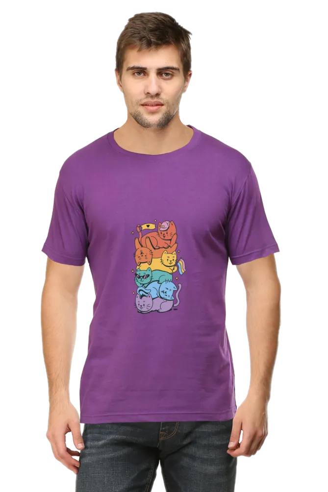 LGBTQ Cats Printed T-shirt for men