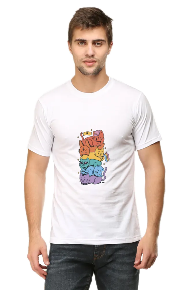 LGBTQ Cats Printed T-shirt for men
