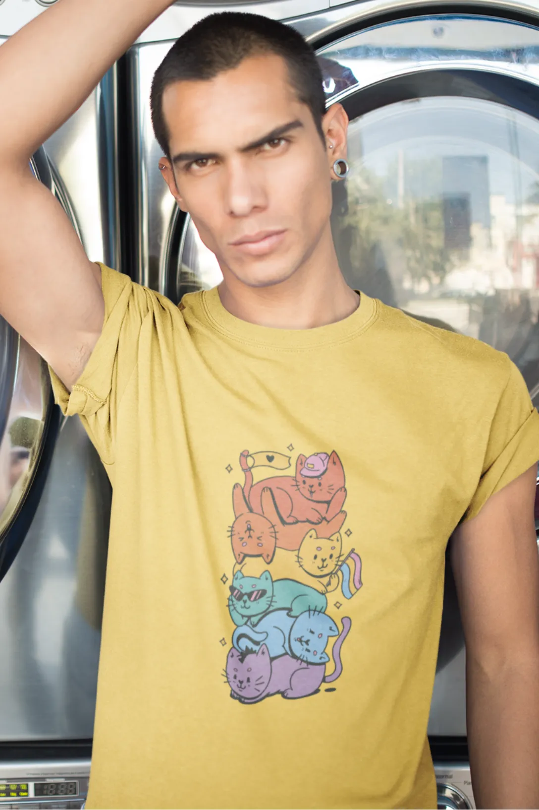 LGBTQ Cats Printed T-shirt for men