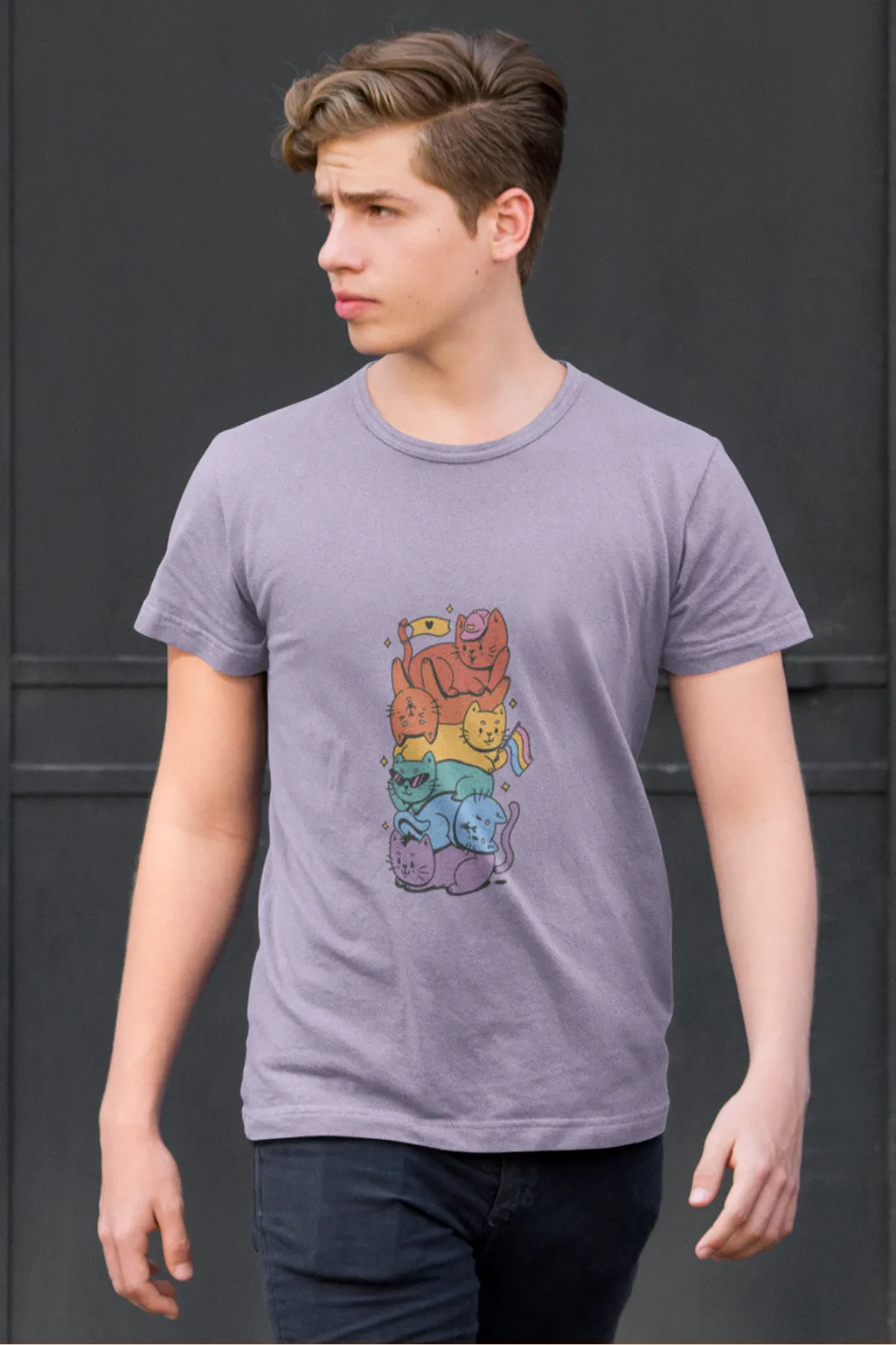 LGBTQ Cats Printed T-shirt for men