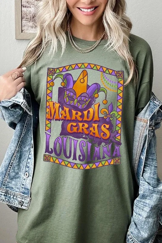 Louisiana Mardi Gras Graphic Plus Heavyweight Tee