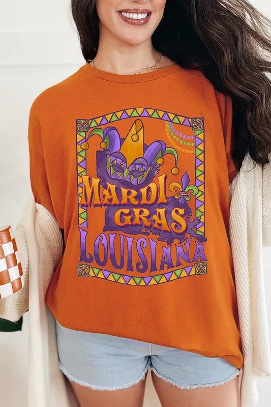 Louisiana Mardi Gras Graphic Plus Heavyweight Tee