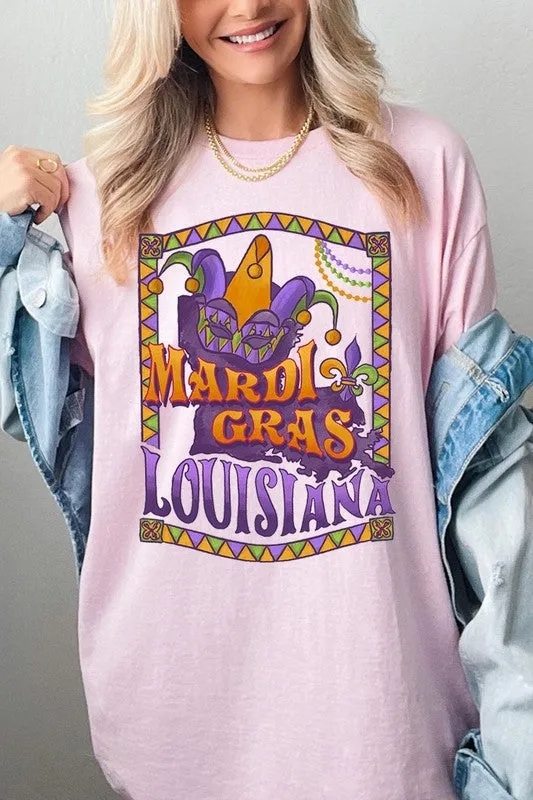 Louisiana Mardi Gras Graphic Plus Heavyweight Tee