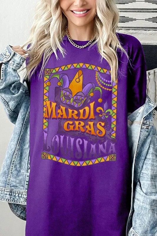 Louisiana Mardi Gras Graphic Plus Heavyweight Tee