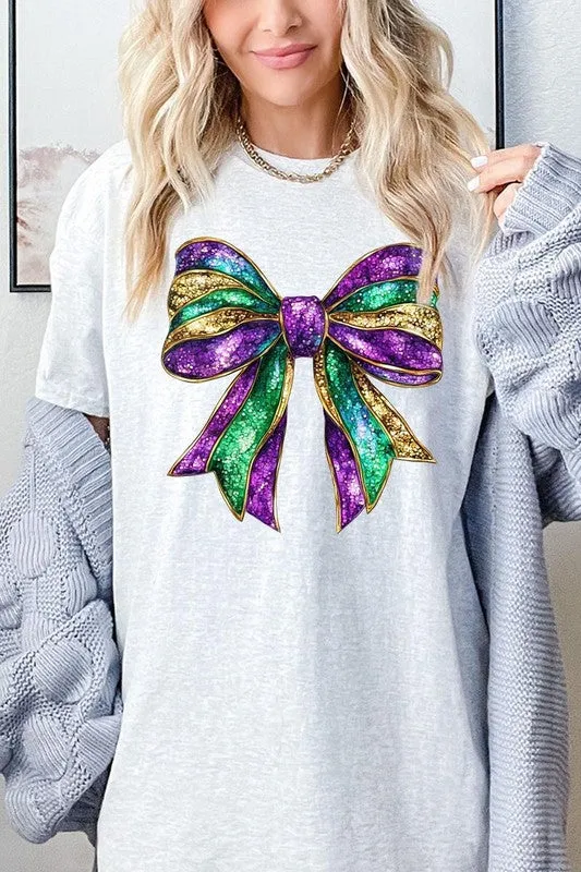 Mardi Gras Bow Graphic Plus Heavy Cotton Tee