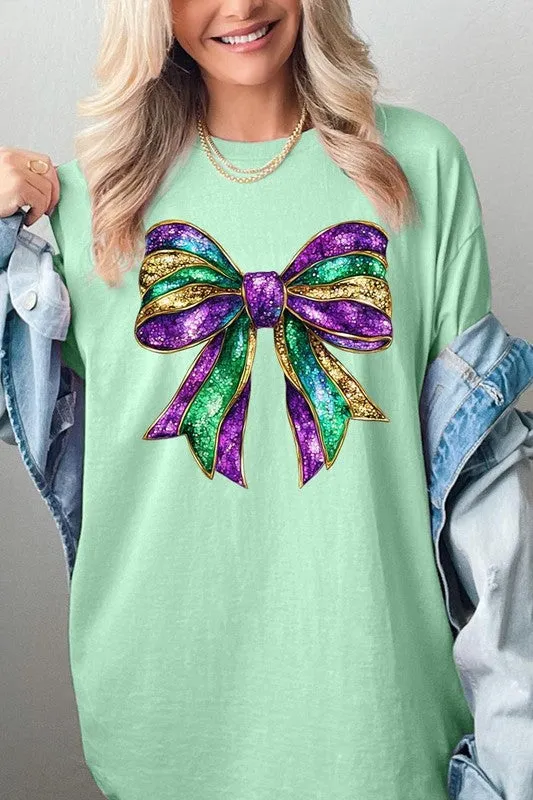 Mardi Gras Bow Graphic Plus Heavy Cotton Tee