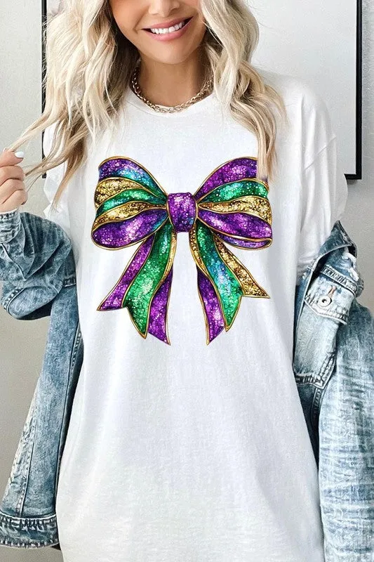 Mardi Gras Bow Graphic Plus Heavy Cotton Tee