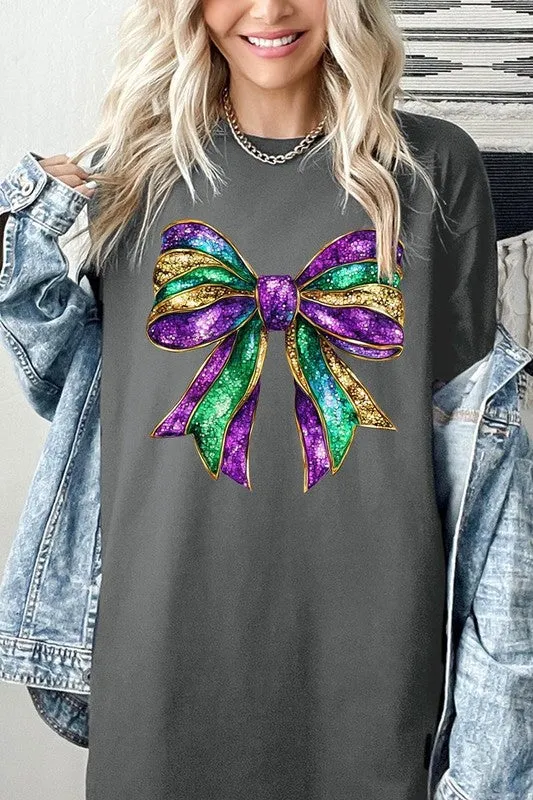 Mardi Gras Bow Graphic Plus Heavy Cotton Tee