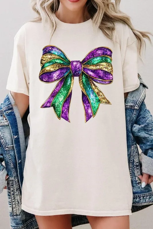 Mardi Gras Bow Graphic Plus Heavy Cotton Tee