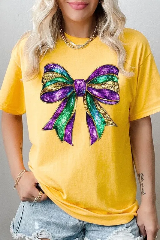 Mardi Gras Bow Graphic Plus Heavy Cotton Tee