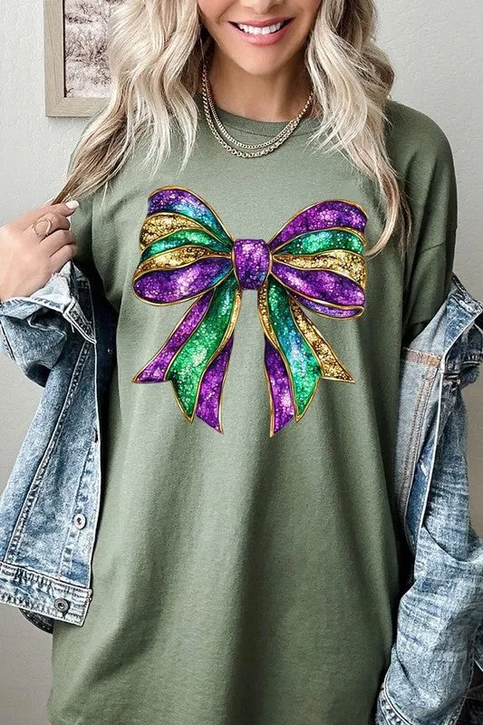 Mardi Gras Bow Graphic Plus Heavy Cotton Tee