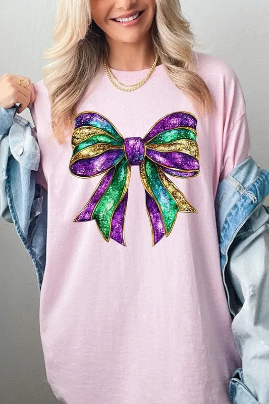 Mardi Gras Bow Graphic Plus Heavy Cotton Tee