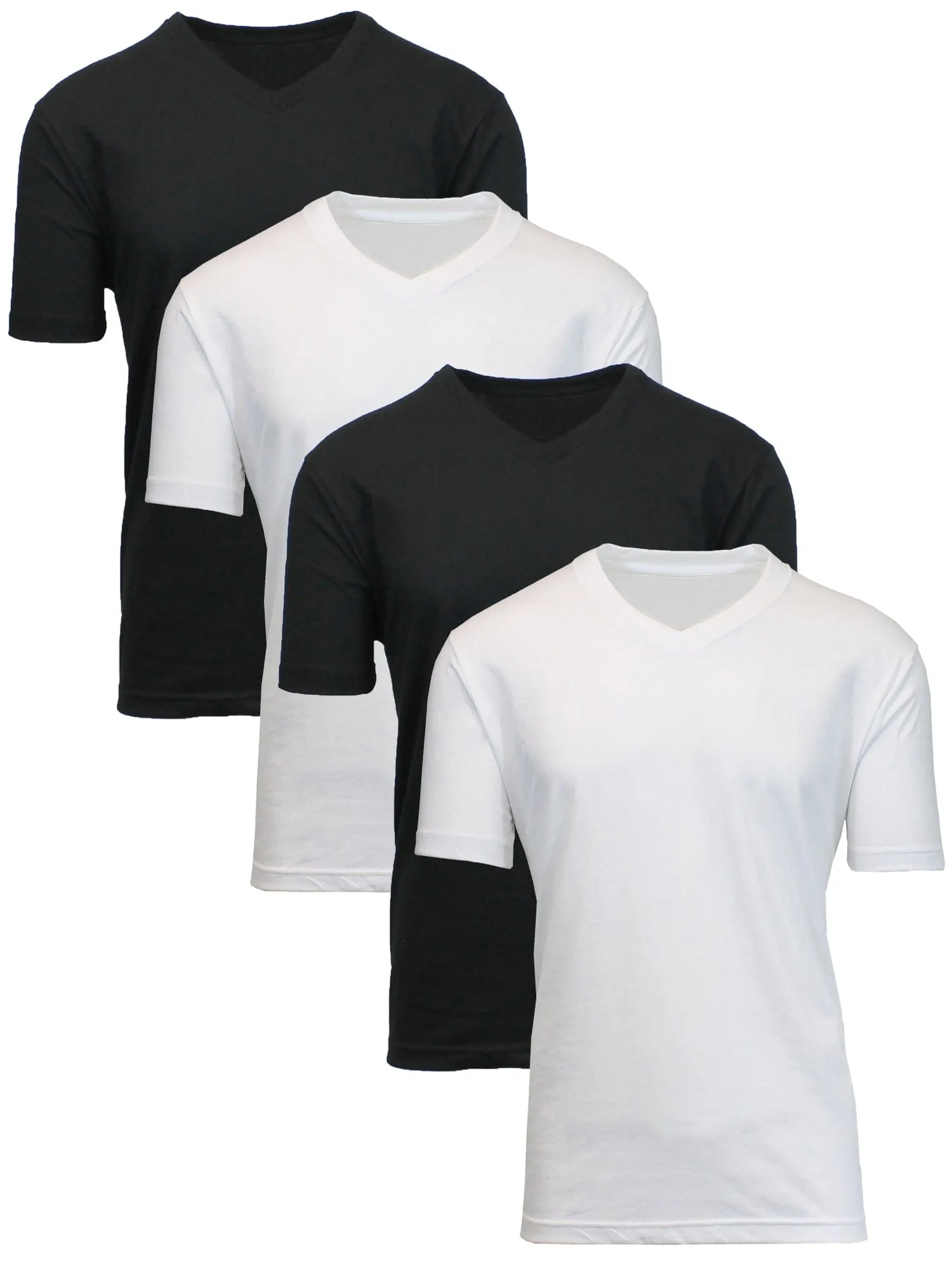 Men's (4-Pack) Short Sleeve V-Neck Modern Fit Classic Tees (S-3XL)