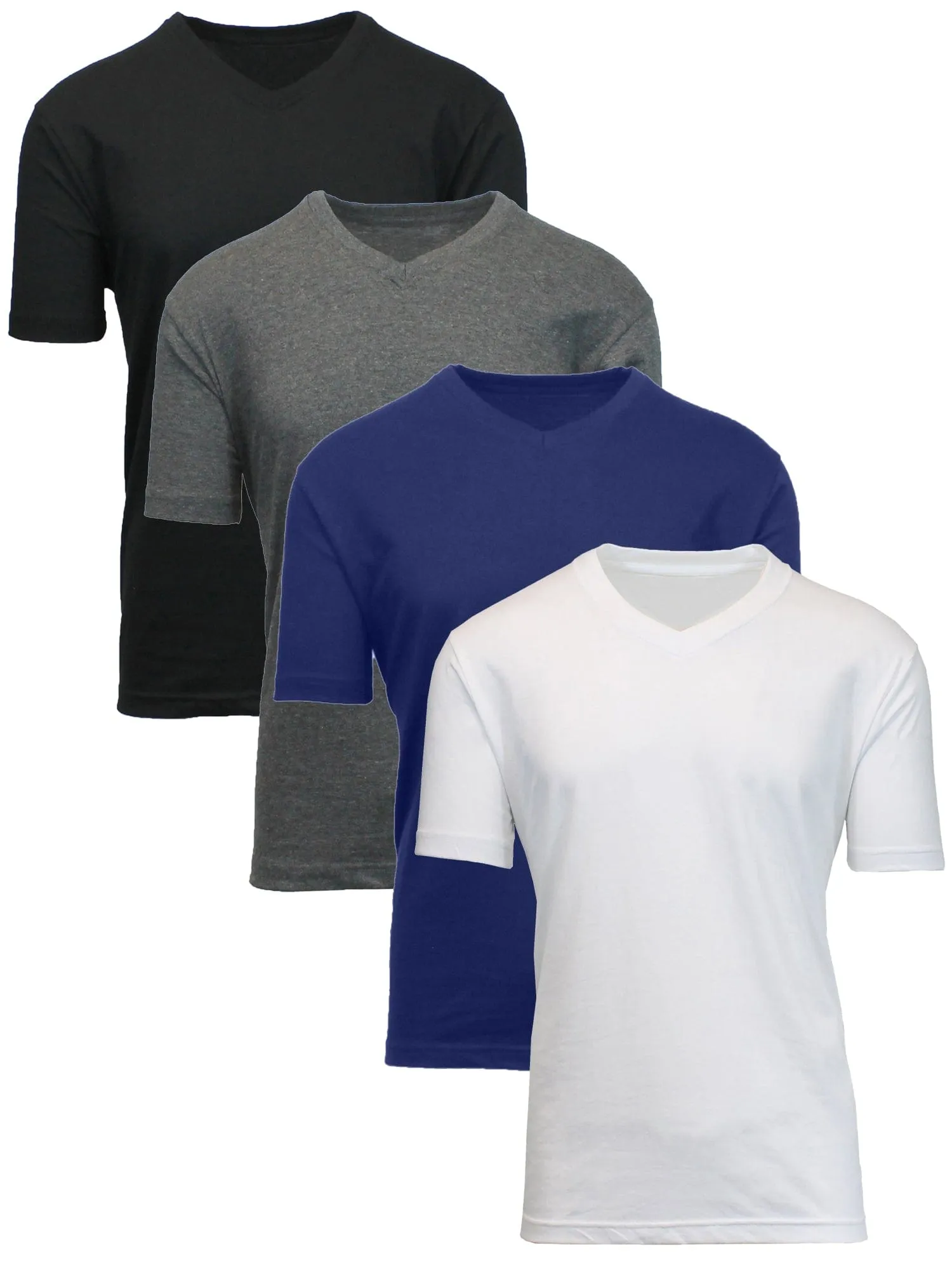 Men's (4-Pack) Short Sleeve V-Neck Modern Fit Classic Tees (S-3XL)