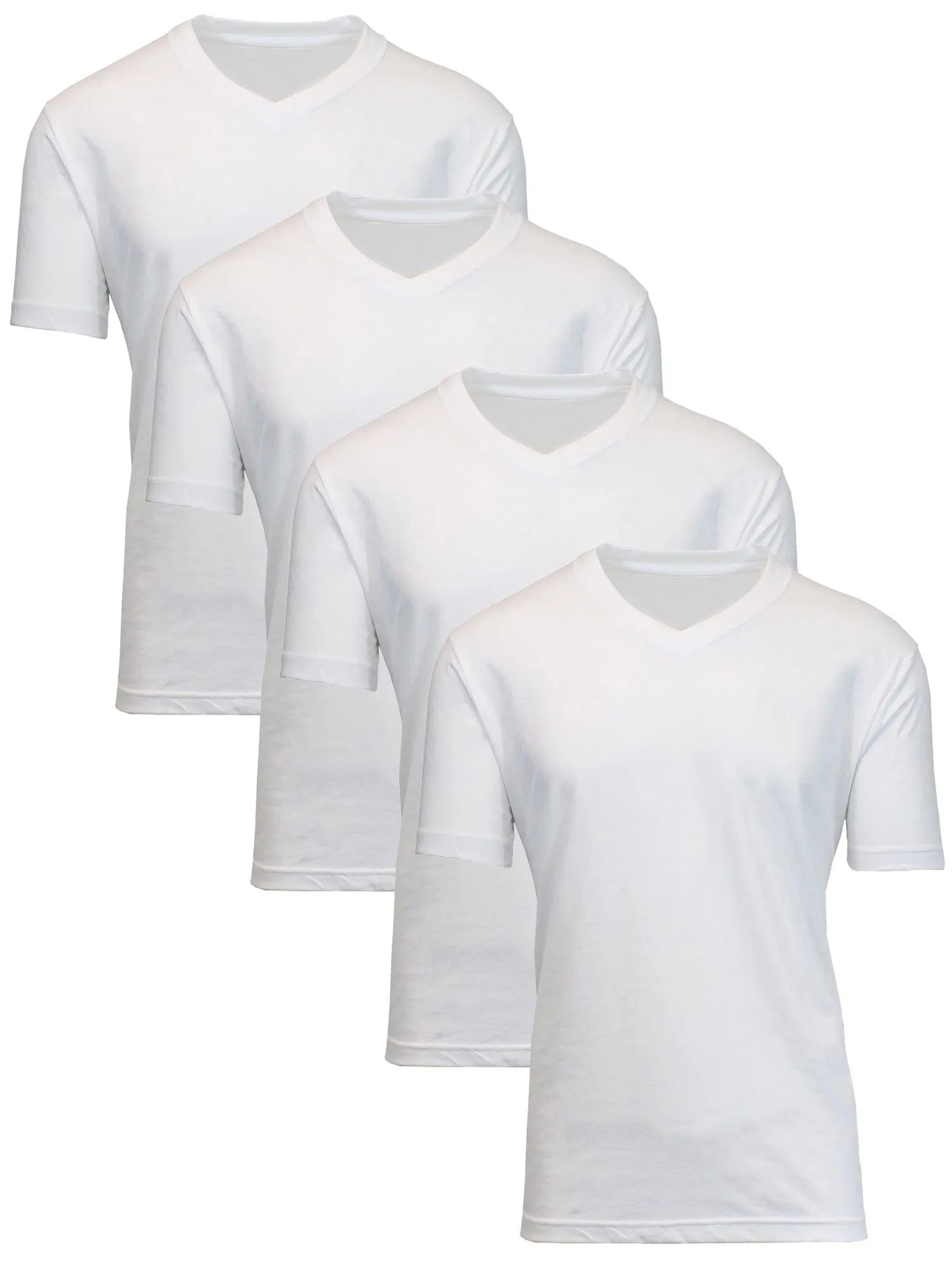 Men's (4-Pack) Short Sleeve V-Neck Modern Fit Classic Tees (S-3XL)