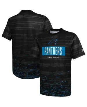 Men's black t-shirt carolina panthers combine authentic sweep New Era, black