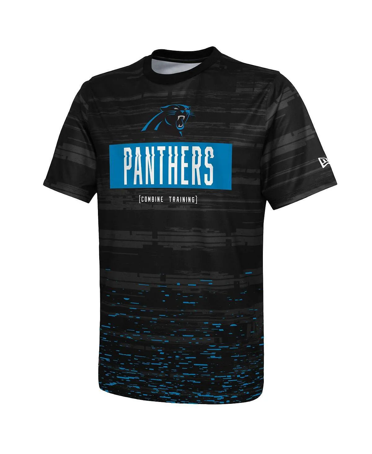 Men's black t-shirt carolina panthers combine authentic sweep New Era, black