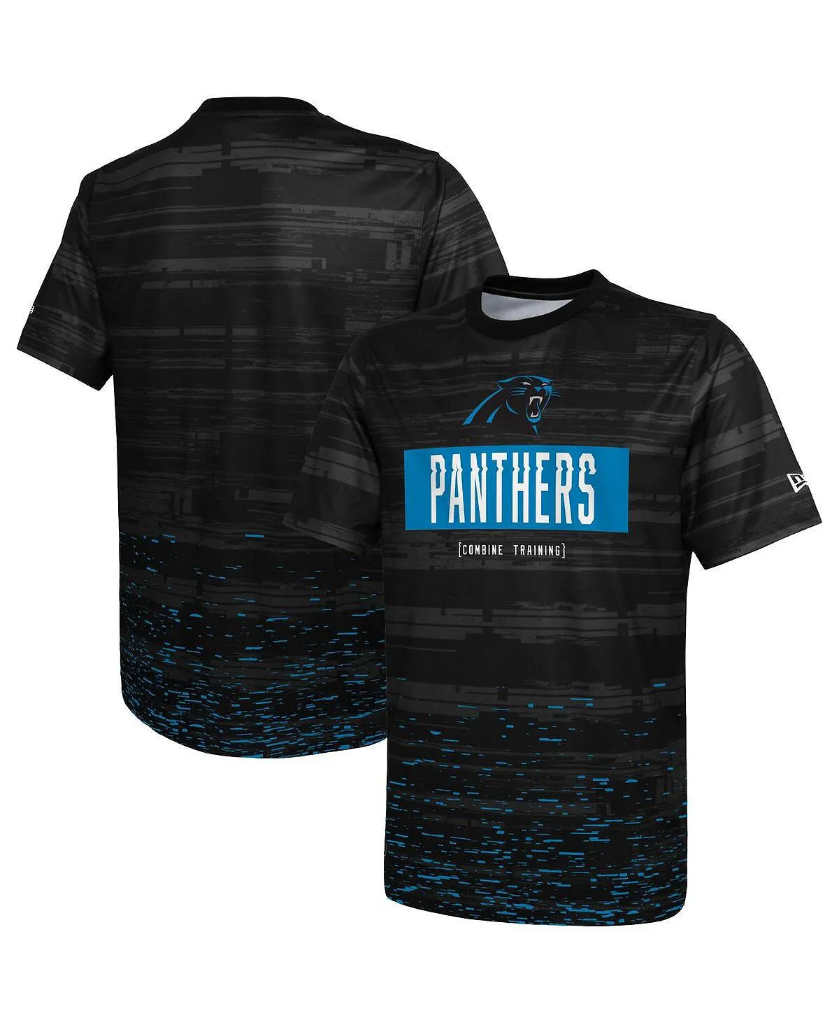 Men's black t-shirt carolina panthers combine authentic sweep New Era, black