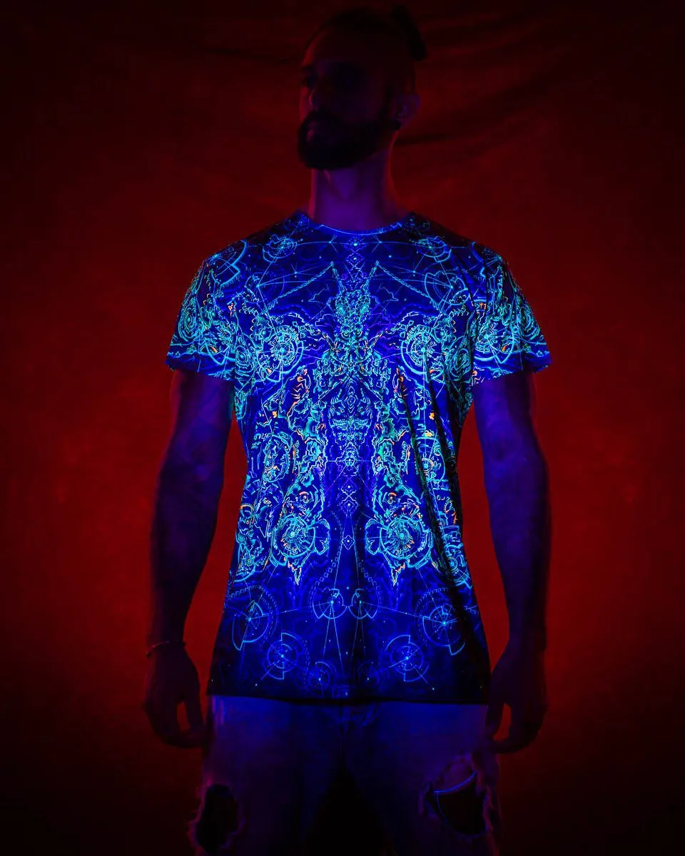 Mens Rave Shirt | Psy Clothing | Sacred Geomery Shirt | Fractal Shirt | Galactic Butterfly (TS)