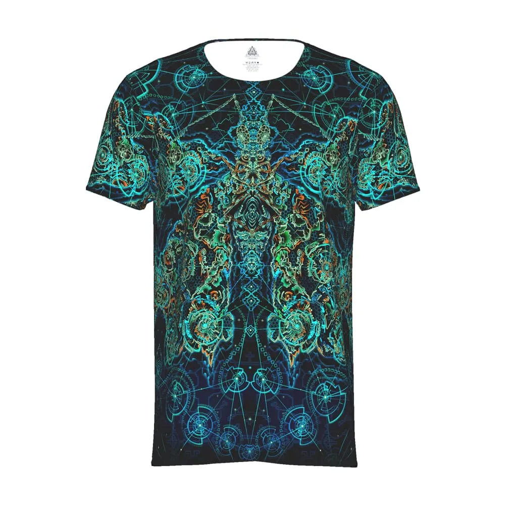 Mens Rave Shirt | Psy Clothing | Sacred Geomery Shirt | Fractal Shirt | Galactic Butterfly (TS)
