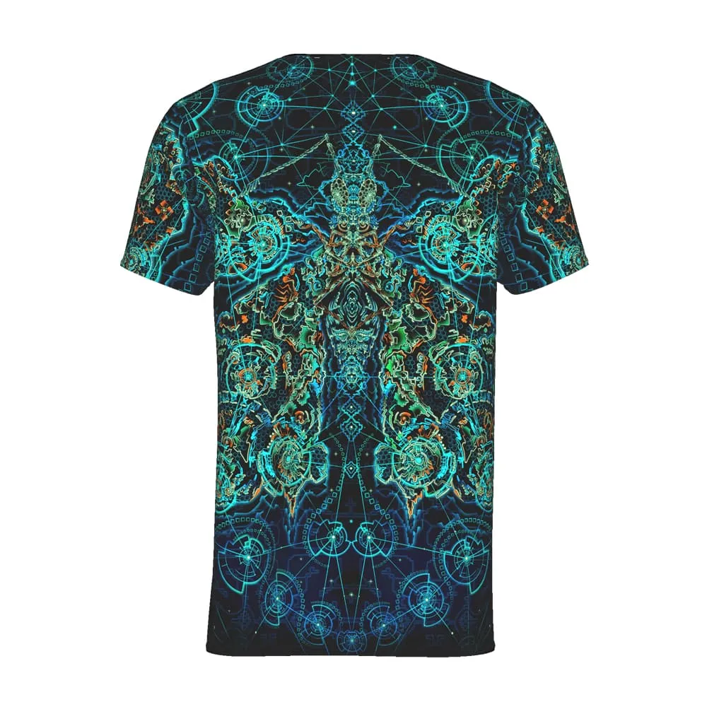 Mens Rave Shirt | Psy Clothing | Sacred Geomery Shirt | Fractal Shirt | Galactic Butterfly (TS)
