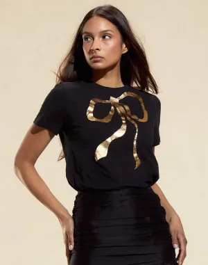 Metallic Bow Tee