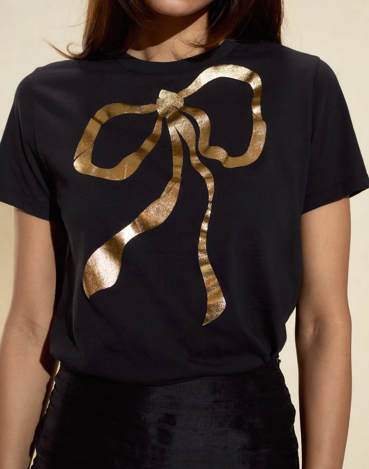 Metallic Bow Tee