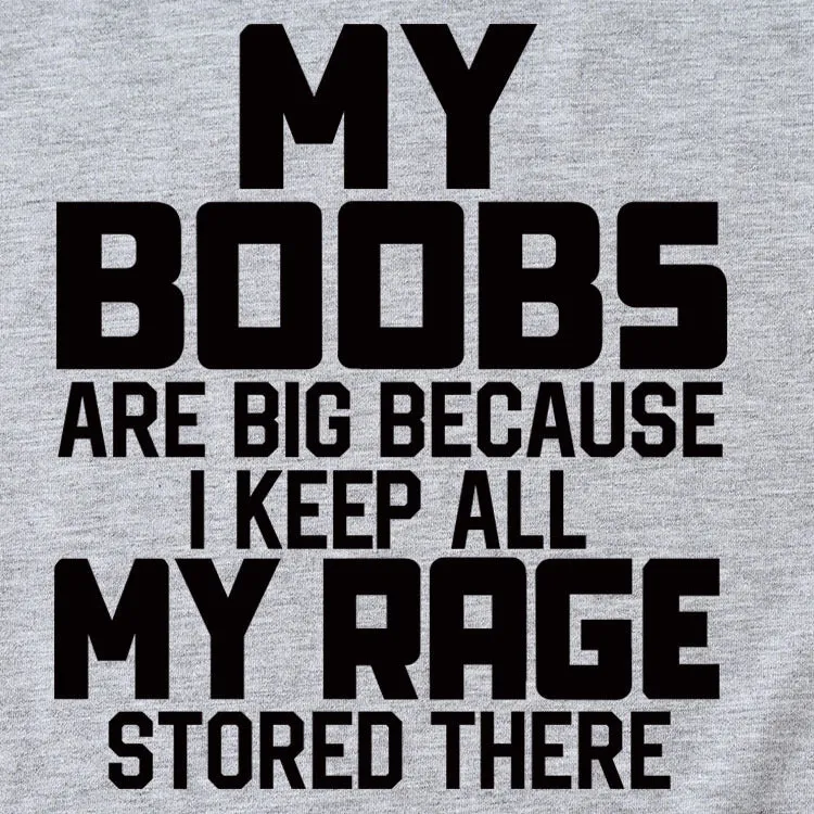 MY BOOBS ARE BIG LETTERS Women's Short-sleeved Loose Round Neck T-shirt