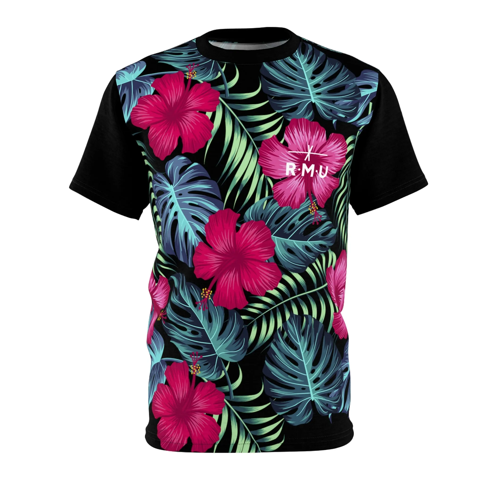 Neon Hawaiian Party Time Tech Tee