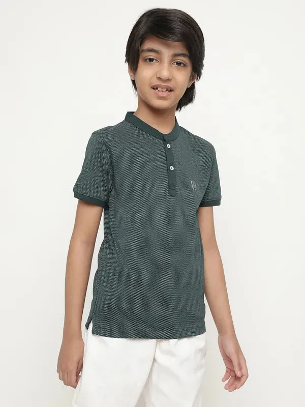 Octave Boys Self Designed Polo Collar Casual T-Shirt