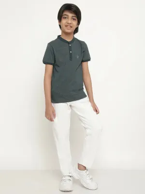 Octave Boys Self Designed Polo Collar Casual T-Shirt