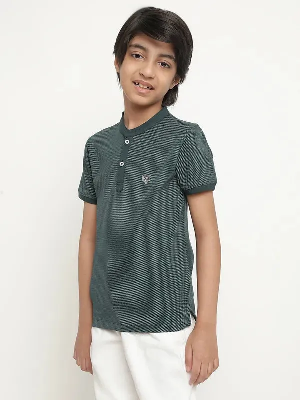 Octave Boys Self Designed Polo Collar Casual T-Shirt