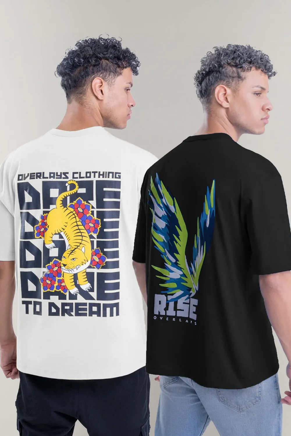 Pack of 2 -Dare to Dream and Arise Relaxed Fit T-Shirt