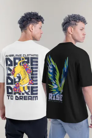 Pack of 2 -Dare to Dream and Arise Relaxed Fit T-Shirt