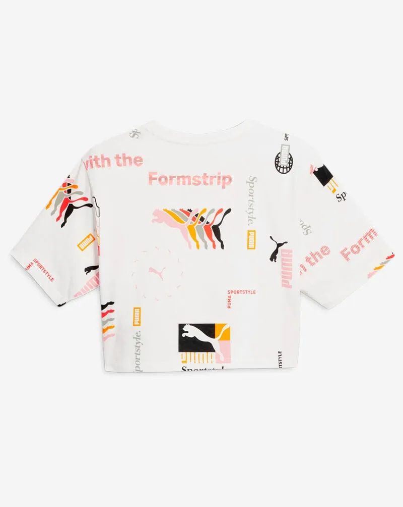 Puma Ladies Short Sleeve Classics Brand Love AOP Tee