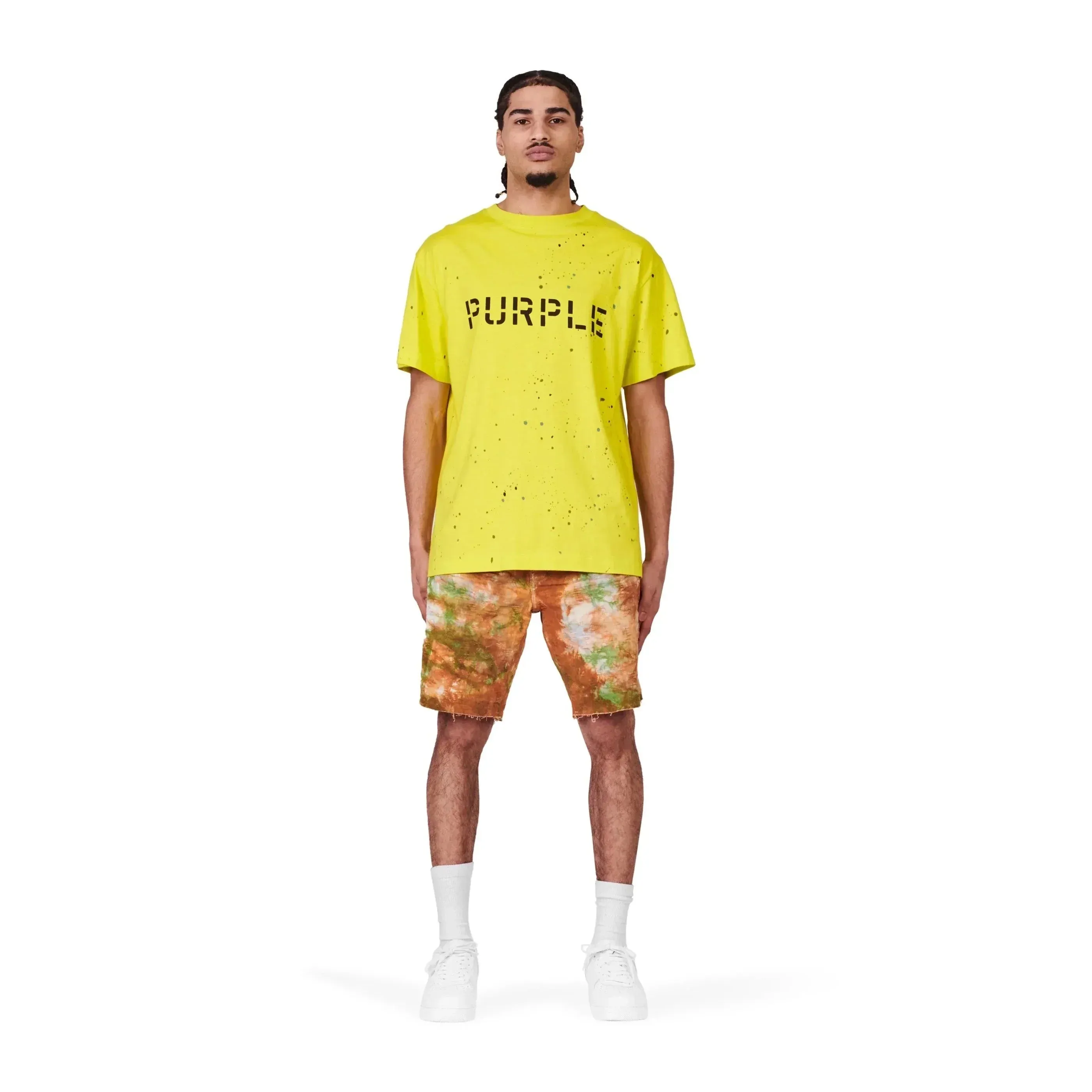 Purple Brand Stencil Logo with Paint T-Shirt