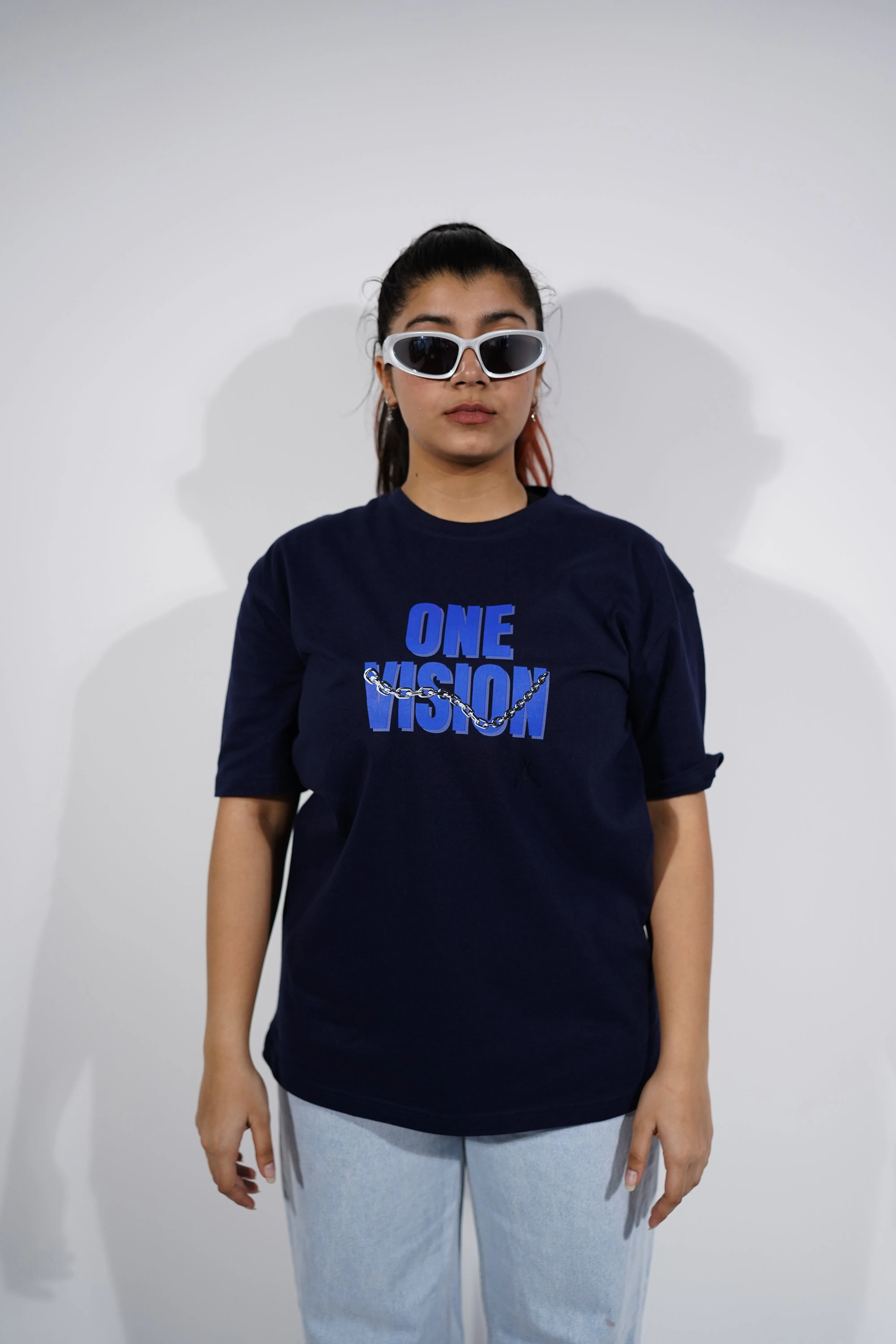 "One Vision" Oversized Blue T-Shirt By DemonWear for Her
