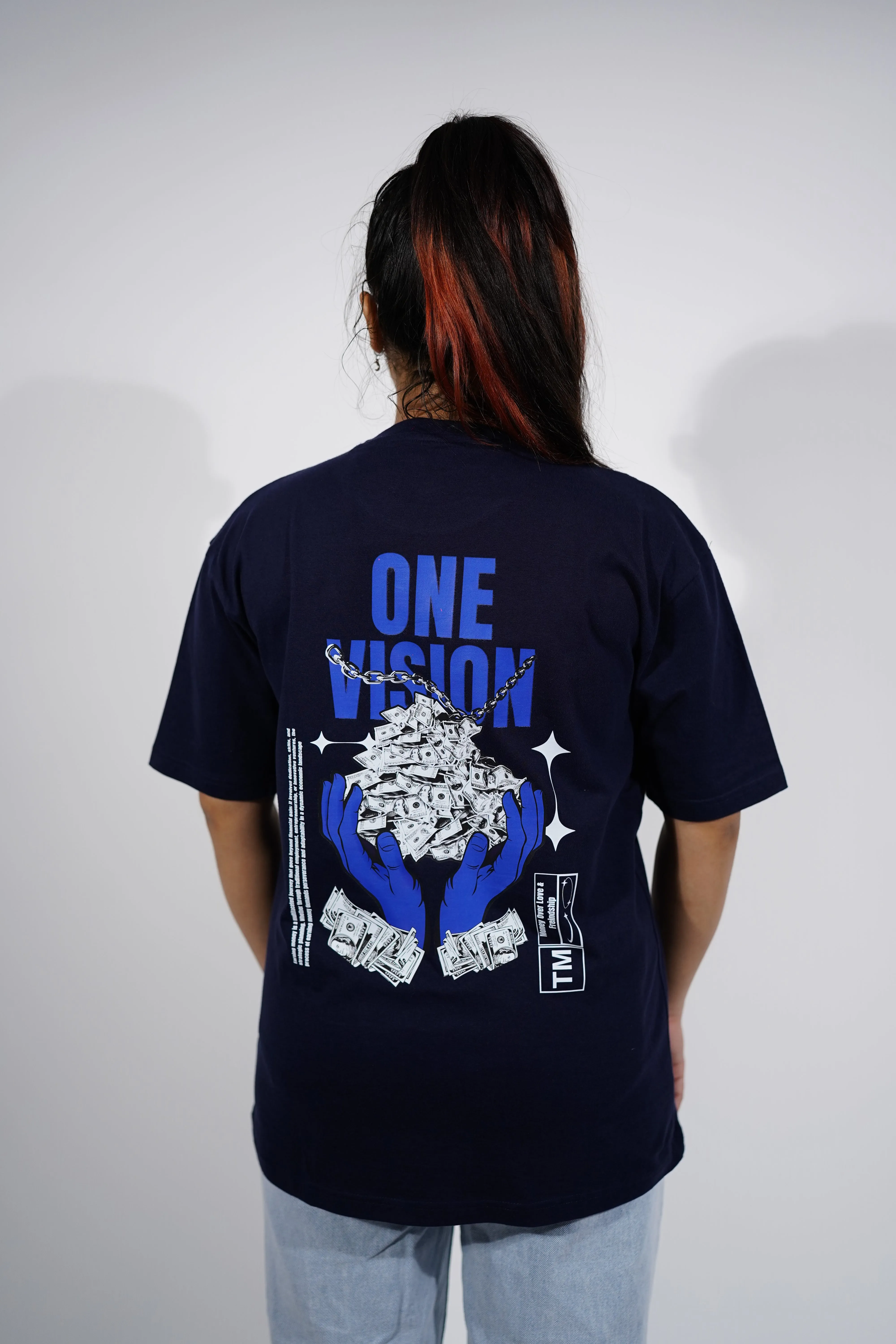 "One Vision" Oversized Blue T-Shirt By DemonWear for Her