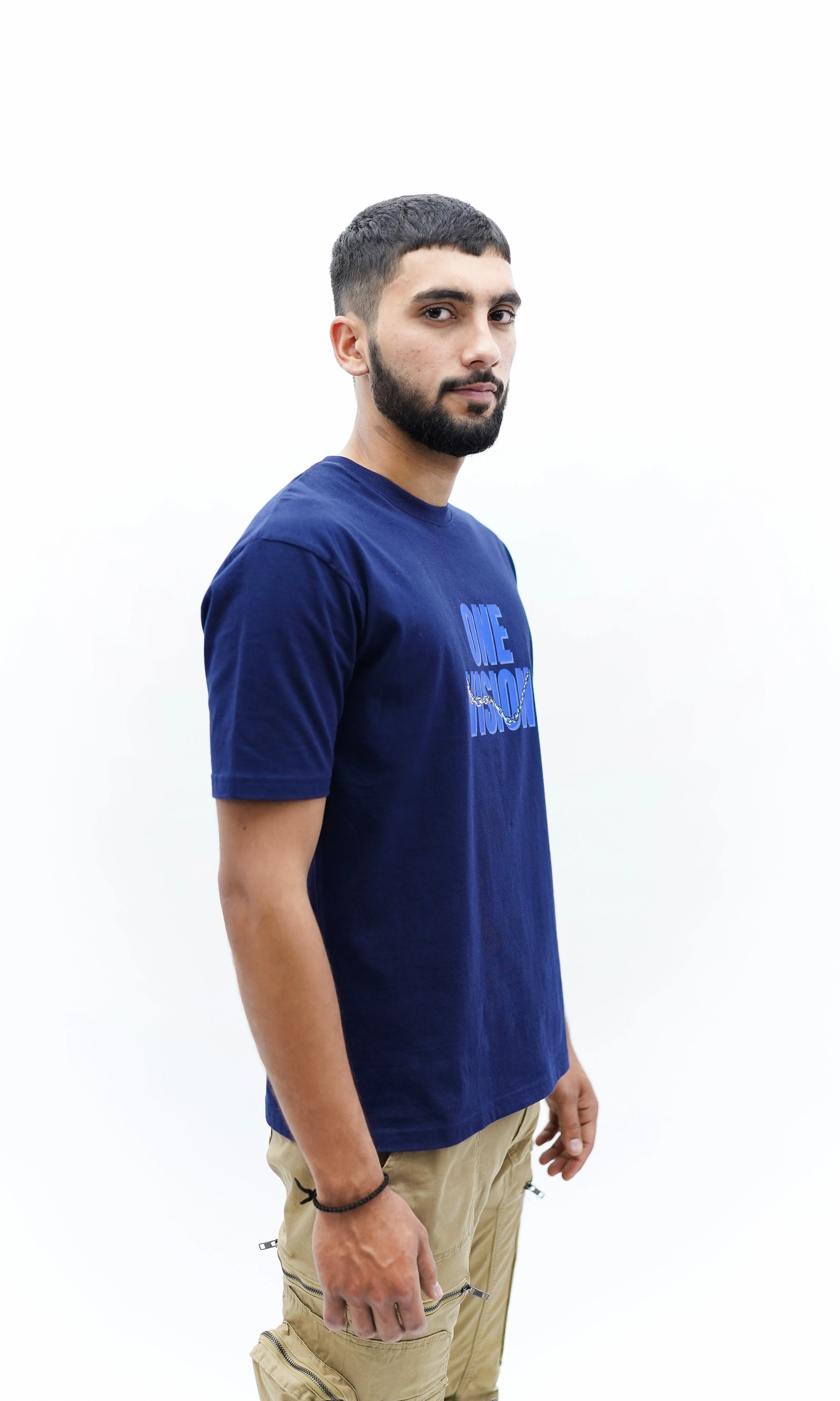 "One Vision" Oversized Blue T-Shirt By DemonWear for Him