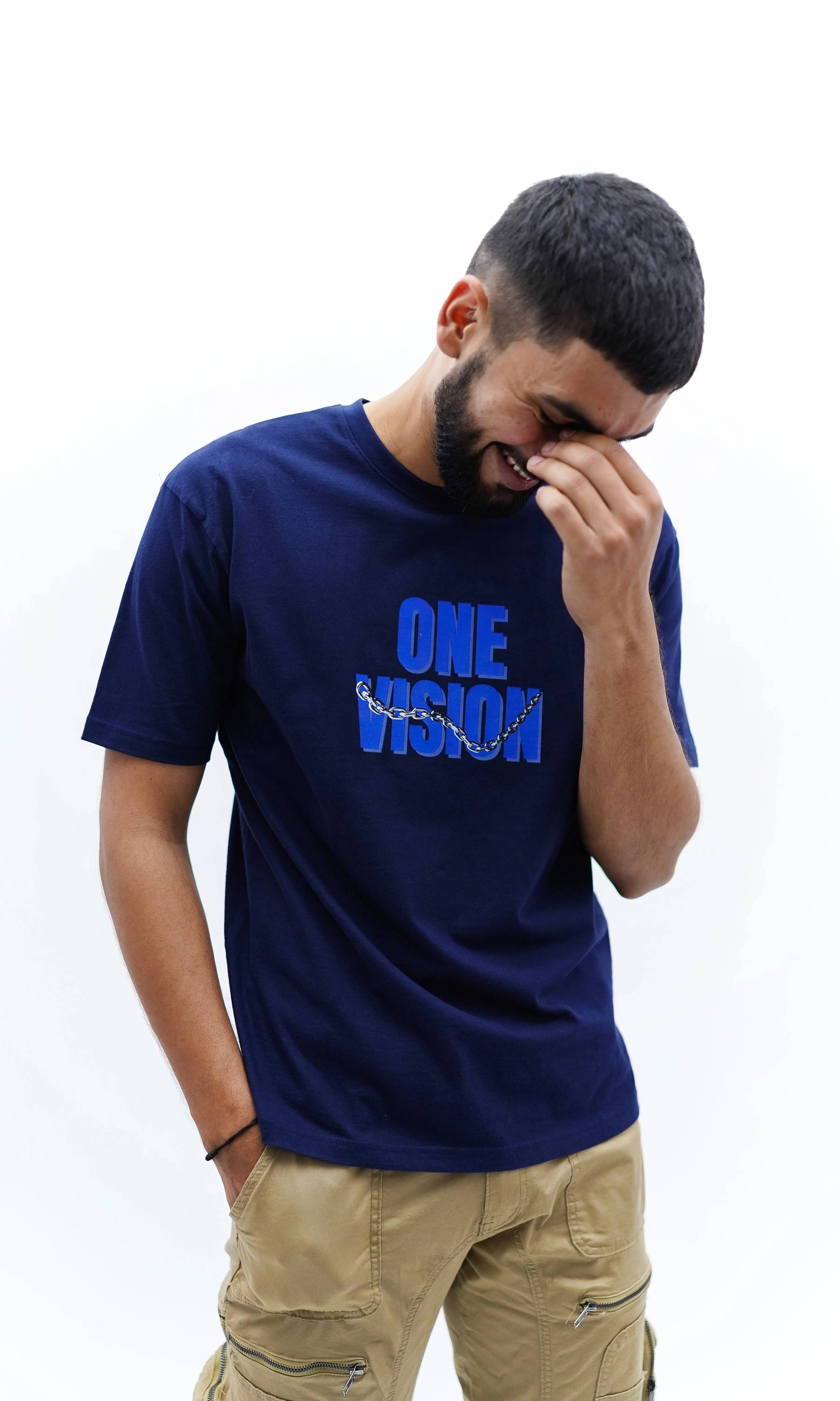 "One Vision" Oversized Blue T-Shirt By DemonWear for Him