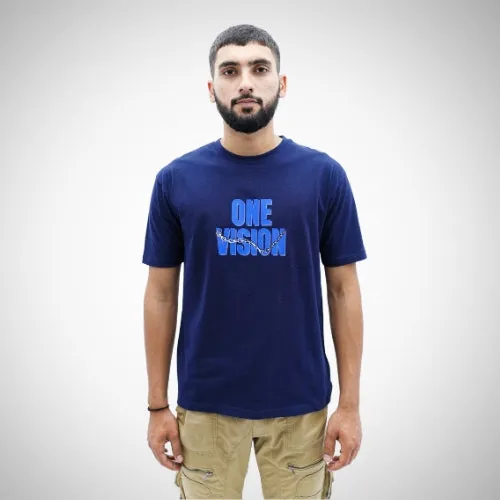 "One Vision" Oversized Blue T-Shirt By DemonWear for Him