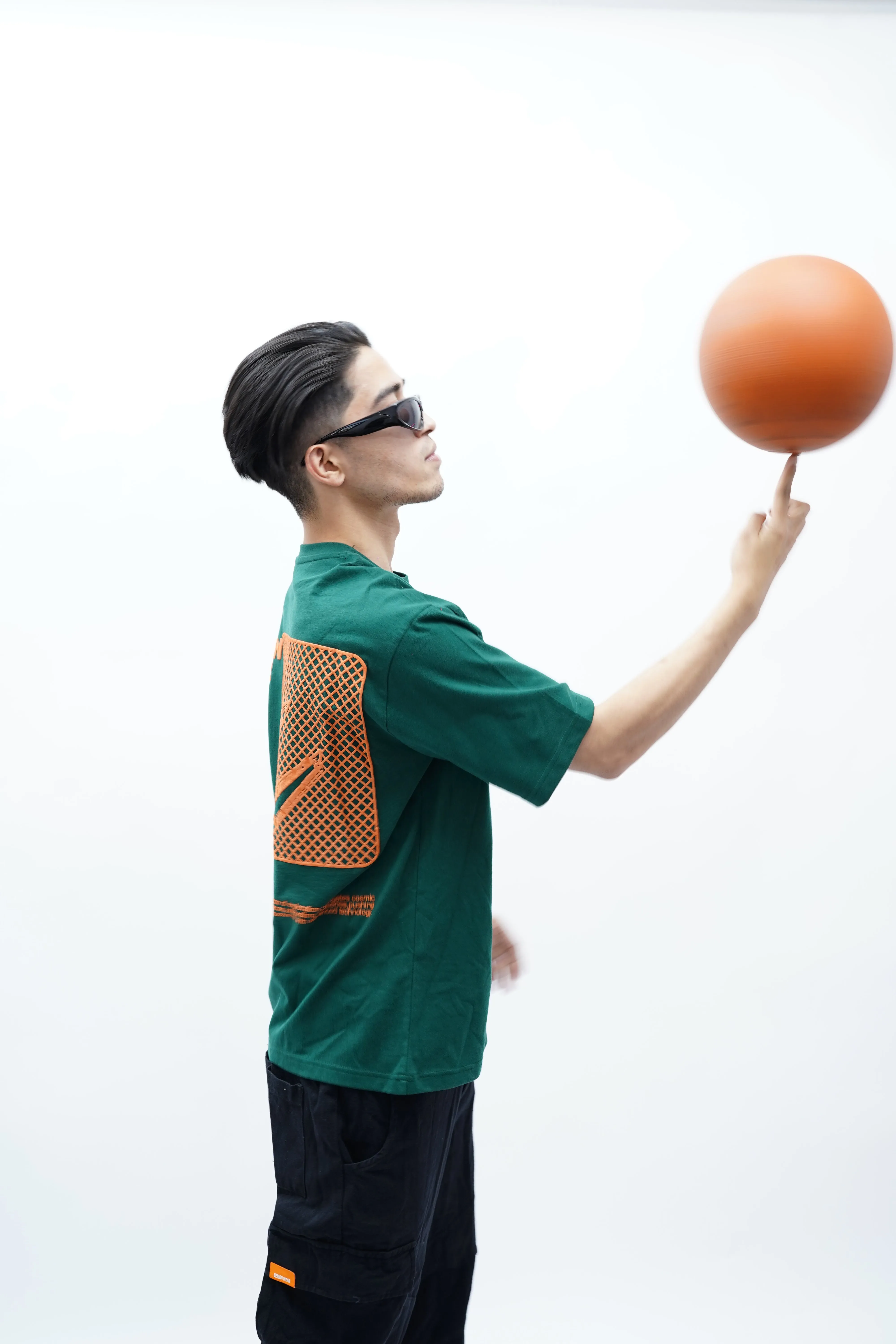 "Personal Space" Oversized Puff Print Green T-Shirt By DemonWear for Him