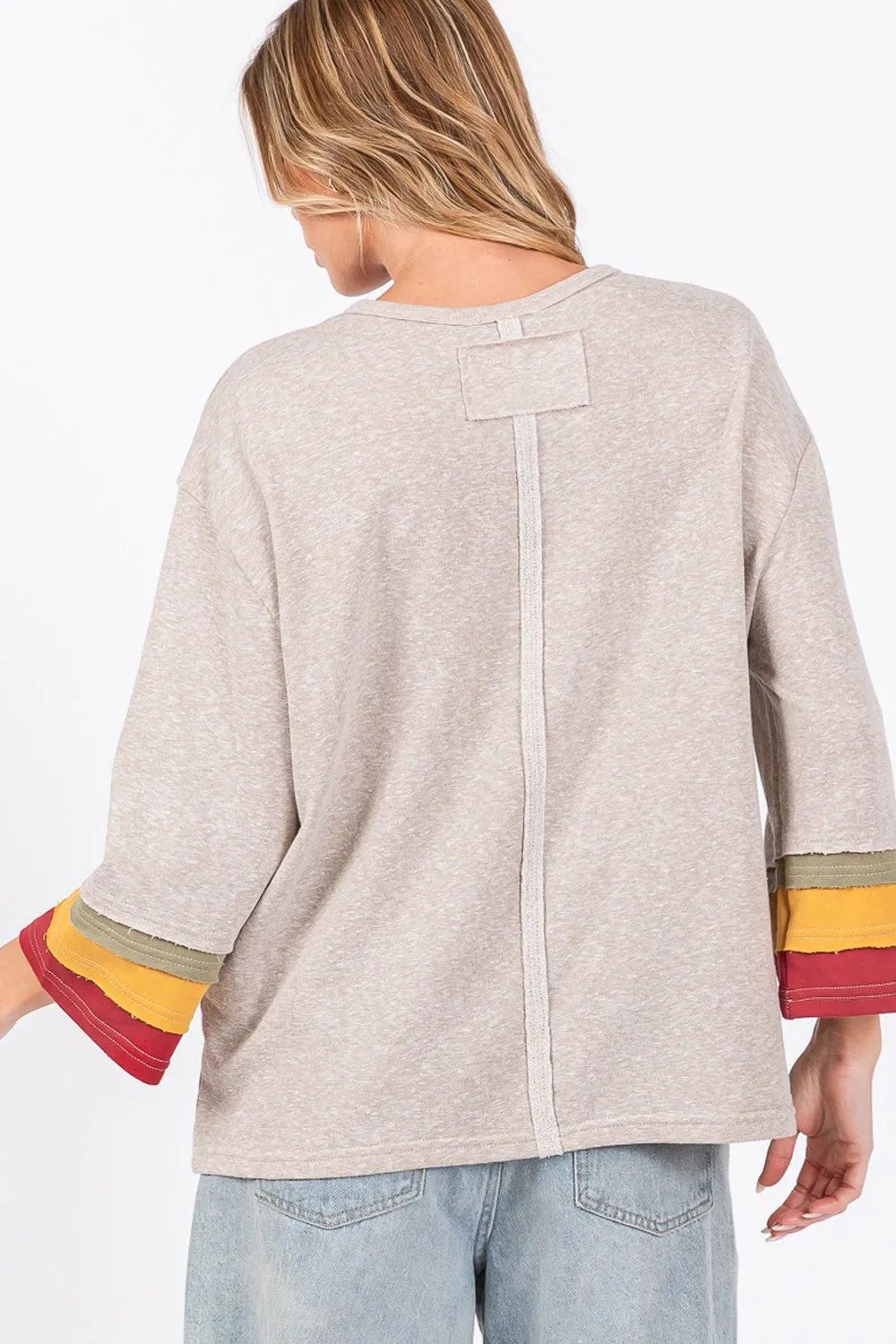 SAGE   FIG French Terry Color Block T-Shirt