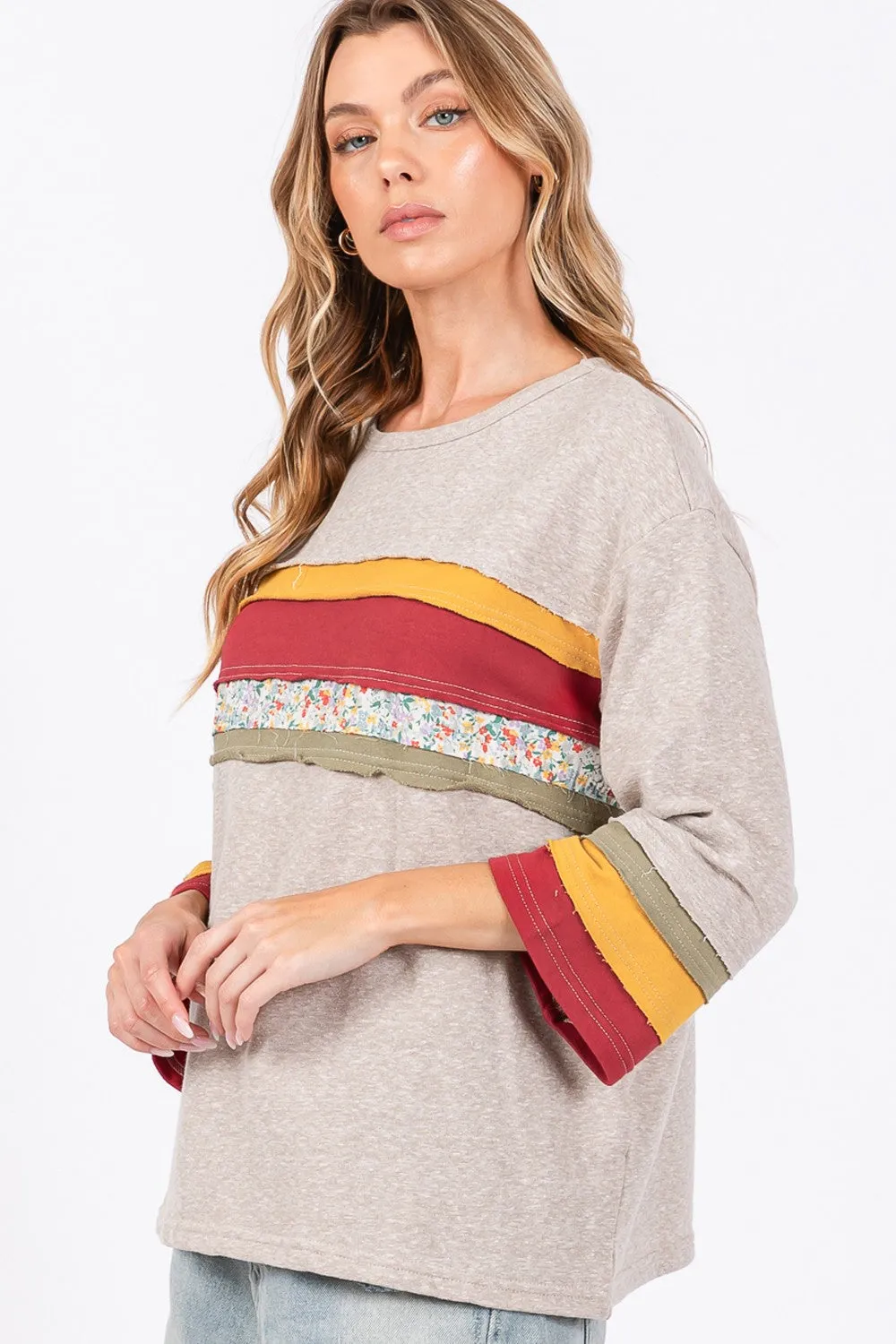 SAGE   FIG French Terry Color Block T-Shirt