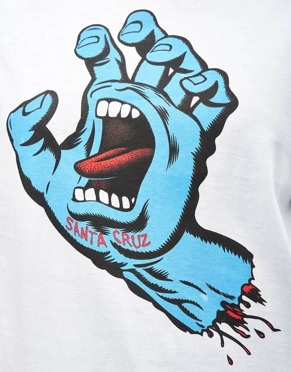 Santa Cruz Screaming Hand Chest L/S T-Shirt - White