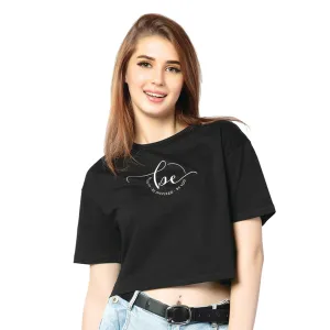 SCT-24029 Cotton Boldly You Oversized Crooped T-Shirt  Black