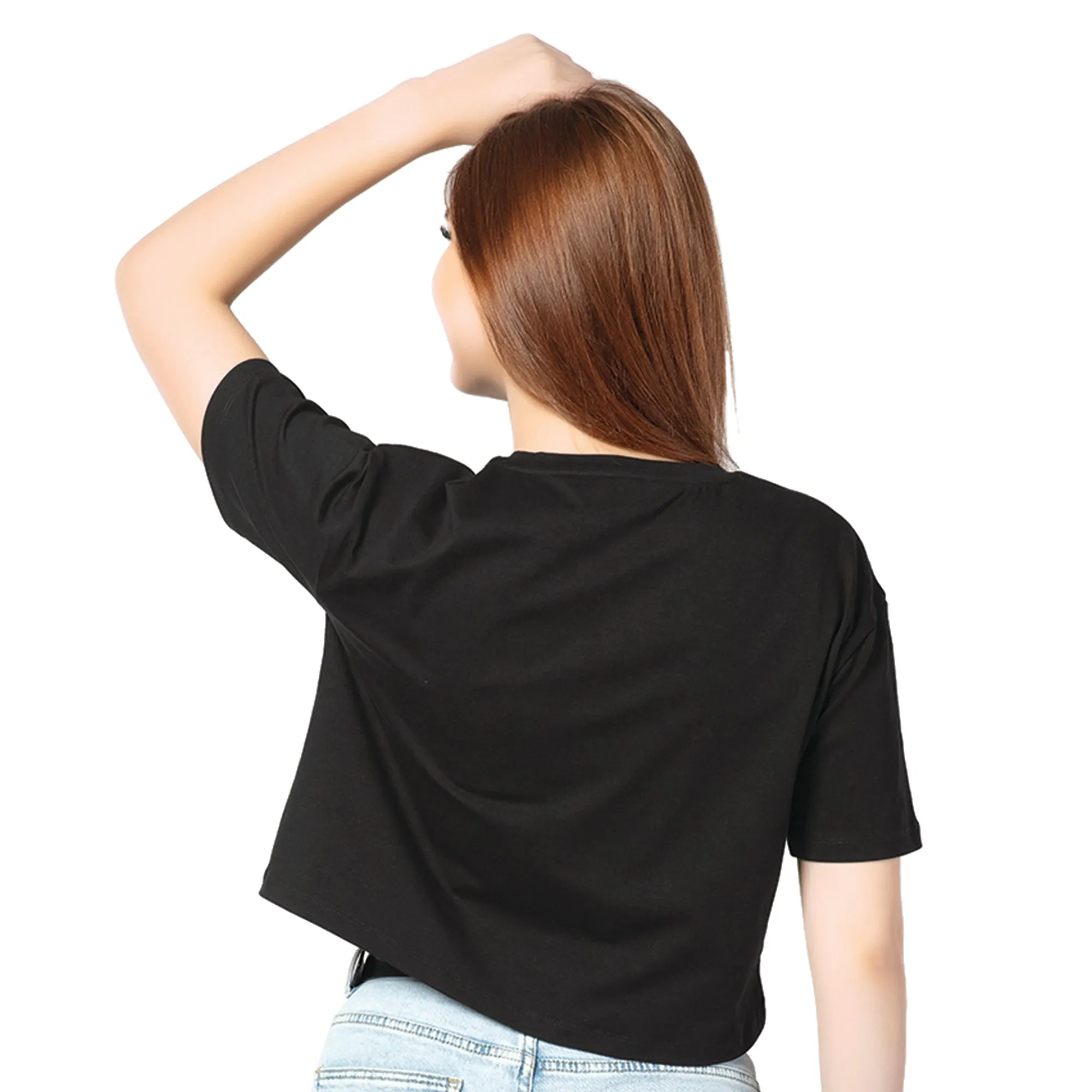 SCT-24029 Cotton Boldly You Oversized Crooped T-Shirt  Black