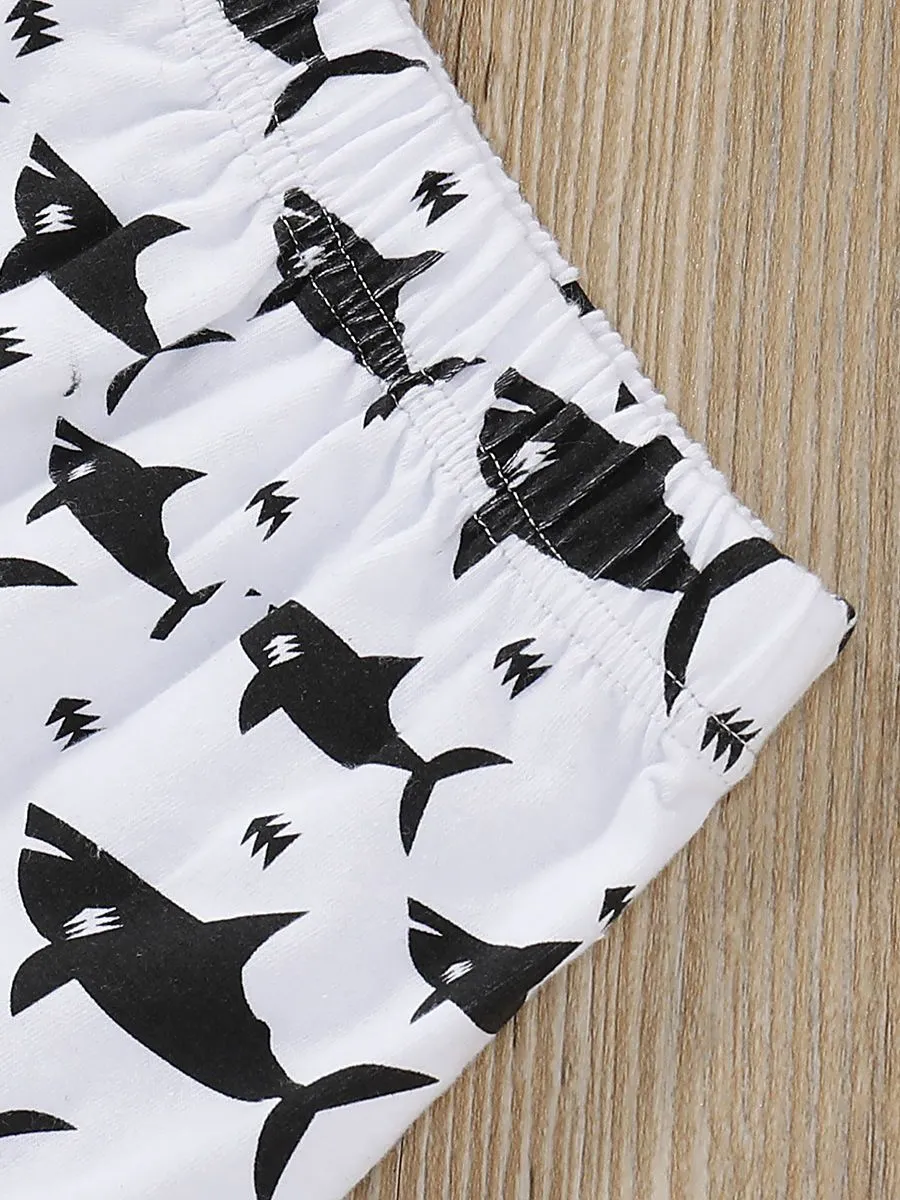 Shark Style Baby Boy 2-Piece Outfit Tank Top Matching Trousers